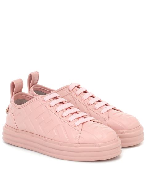 fendi fuzzy pink shoes|fendi pink and grey sneakers.